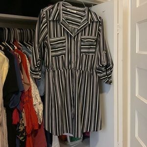 Black and white stripe dress
